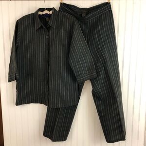 Striped Black Pantsuit